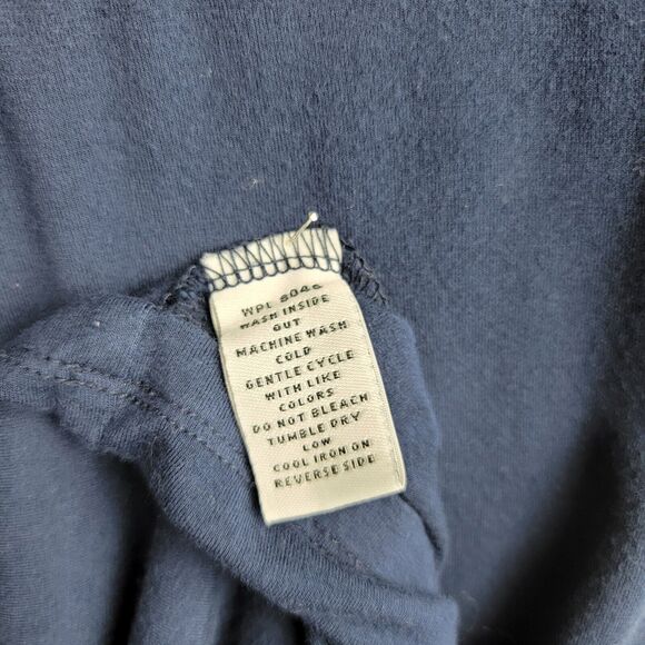 Style & Co Top Blouse Womens M Blue Embellished Neck Interlaced Wood Rings - Picture 9 of 13